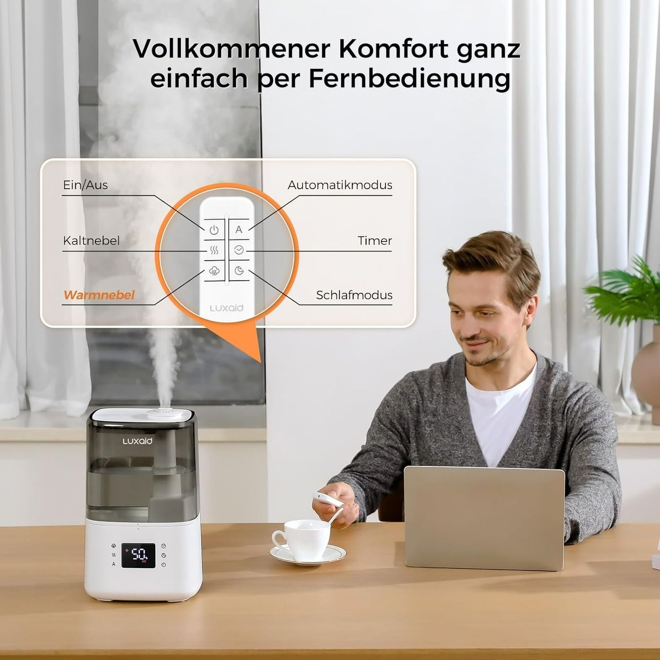 Umidificatori d'aria: Luftbefeuchter 4,5L Warm-/Kaltnebel – Nuovo e nell'imballaggio originale da Suhr venduto da SchnapperCH 3