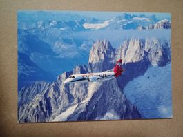 Ak Flugzeug Schweiz Crossair Cityliner franz. Alpen