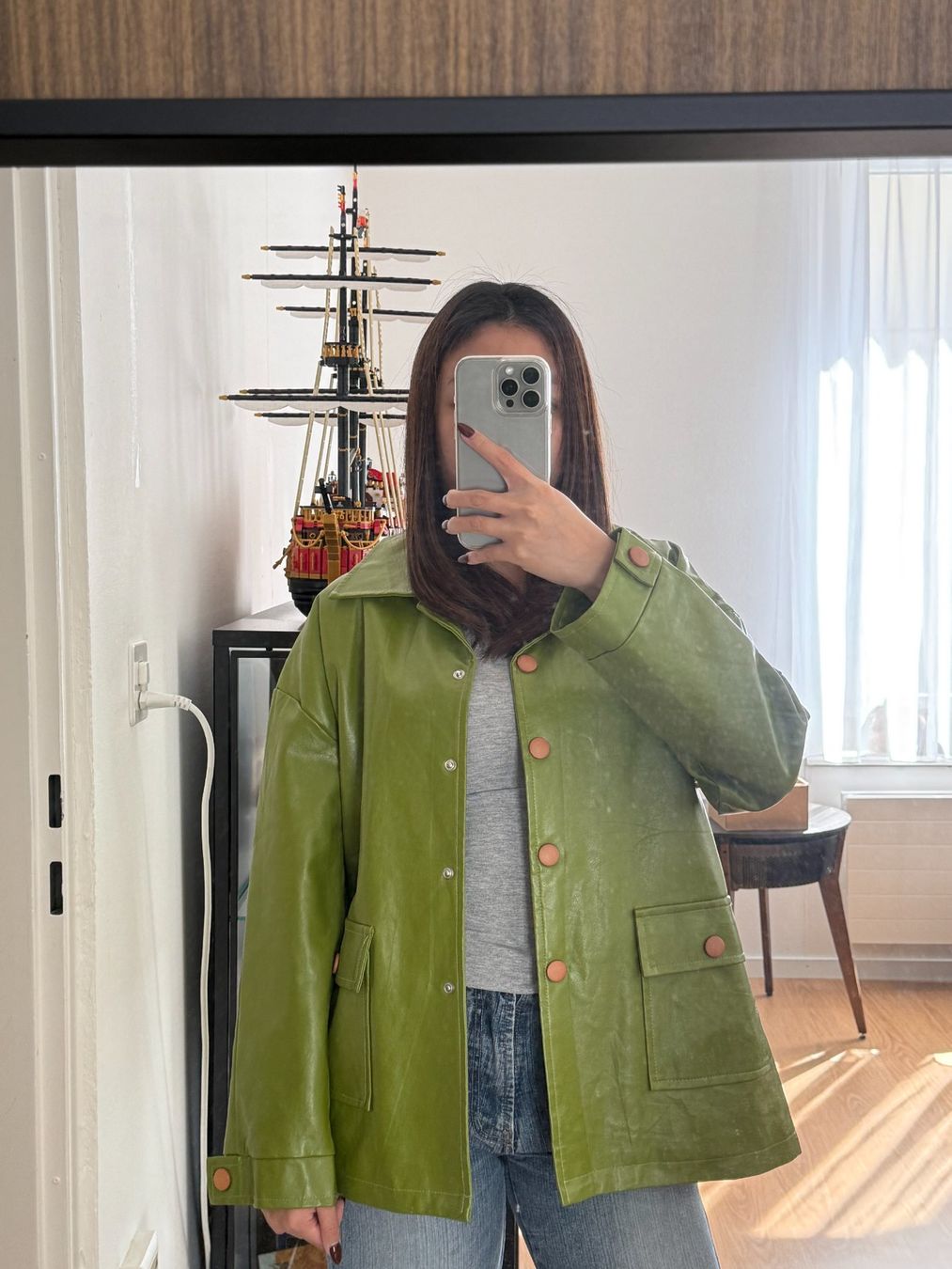 Giacche: Green leather jacket – Usato da St. Gallen venduto da trxcy 2
