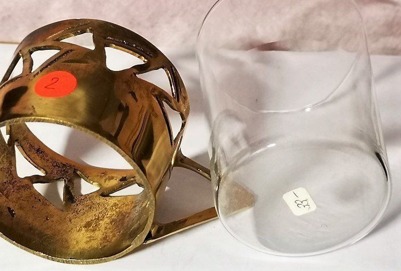 Bicchieri: Teeglas aus Messing Jesch (2) – Nuovo (secondo la descrizione) da Lutzenberg venduto da Pinschi01 3