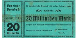 Brombach 20 Mrd.Mark 24.10.1923 SS++-VZ