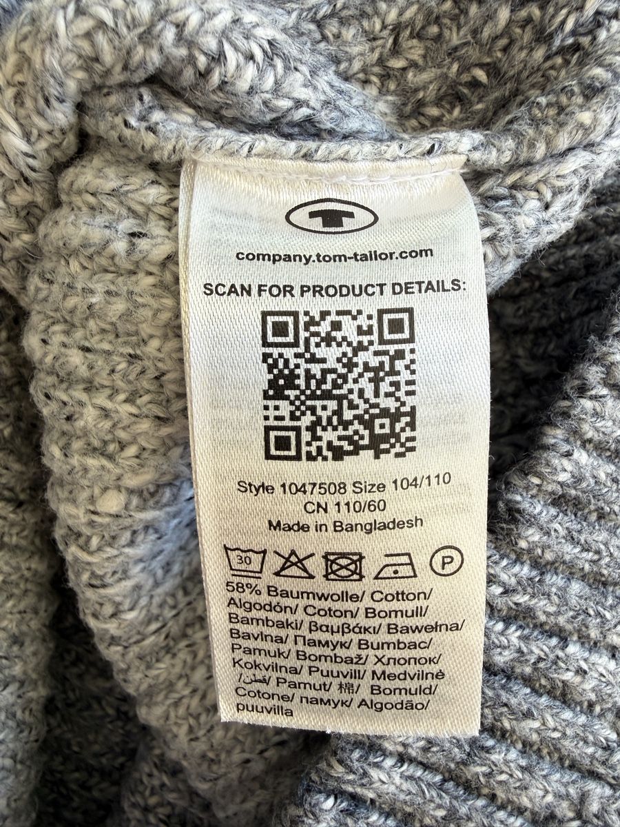 Tom Tailor Maglioni & Felpe: Pullover Tom Tailor gestrickt grau Grösse 104-110 – Usato da Zürich venduto da cha_rlz5 3