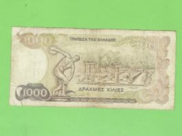 Griechische 1000 Drachmen Banknote, Jahr 1987, Selten!