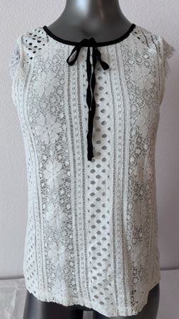 Dorothy Perkins Top, weiss, Spitze, Grösse 40, Sommer Look