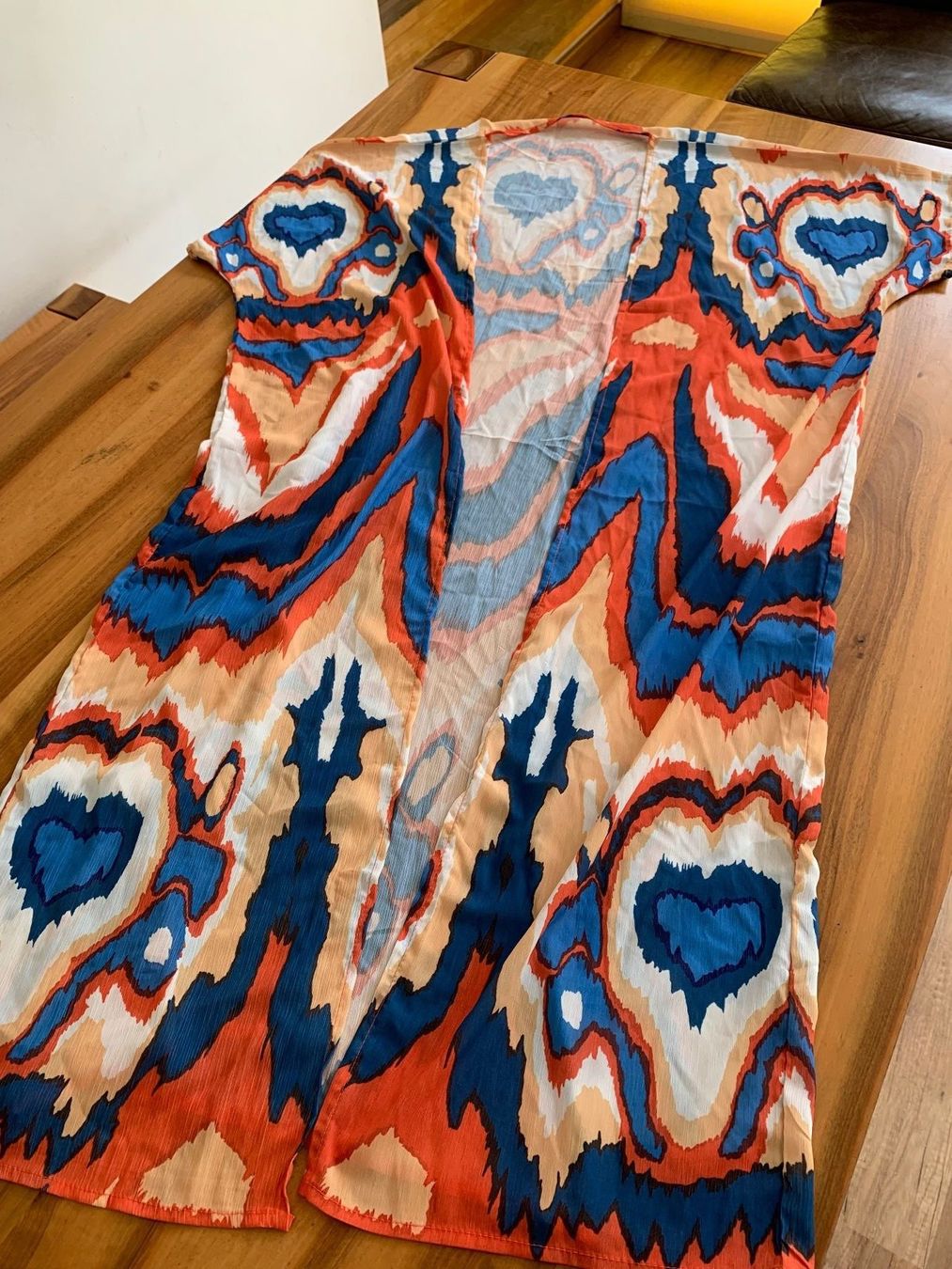 Internationale Kunst: Wunderschöner Stand Kimono Longbluse Grösse 1Size Kunterbunt – Neu (gemäss Beschreibung) aus Meiringen von luanik