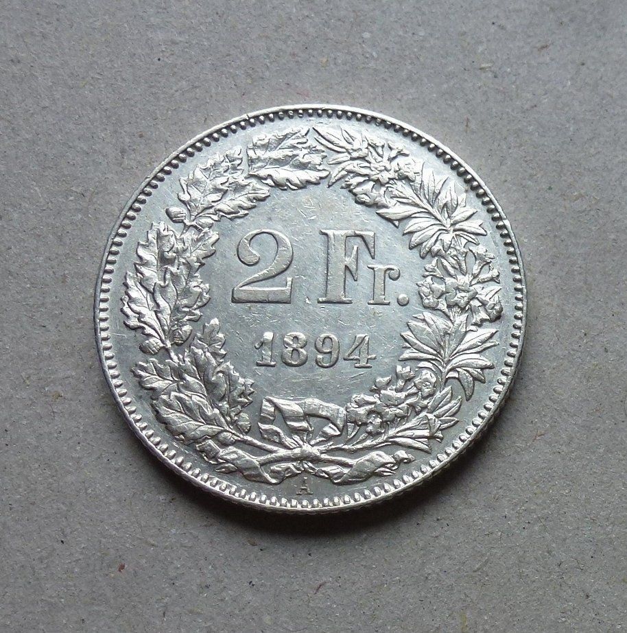 Tutti le monete: ++ 2.- Franken 1894, gute Erhaltung – Usato da Walkringen venduto da Casablanca777