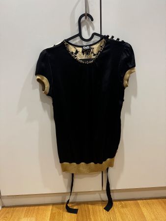 D&G Dolce & Gabbana Vintage Top – Floral & Gold Lurex