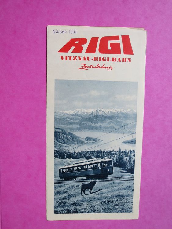 Prospekt Rigi Vitznau Arth Goldau Rigibahn 1951 Kaufen Auf Ricardo