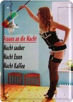 Blechschild-FRAUEN AN DIE MACHT-21X15 CM