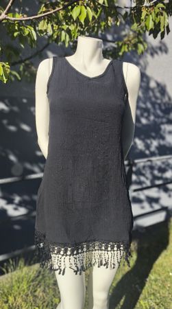 Kurzes Kleid, Shirt, schwarz, Gr.S