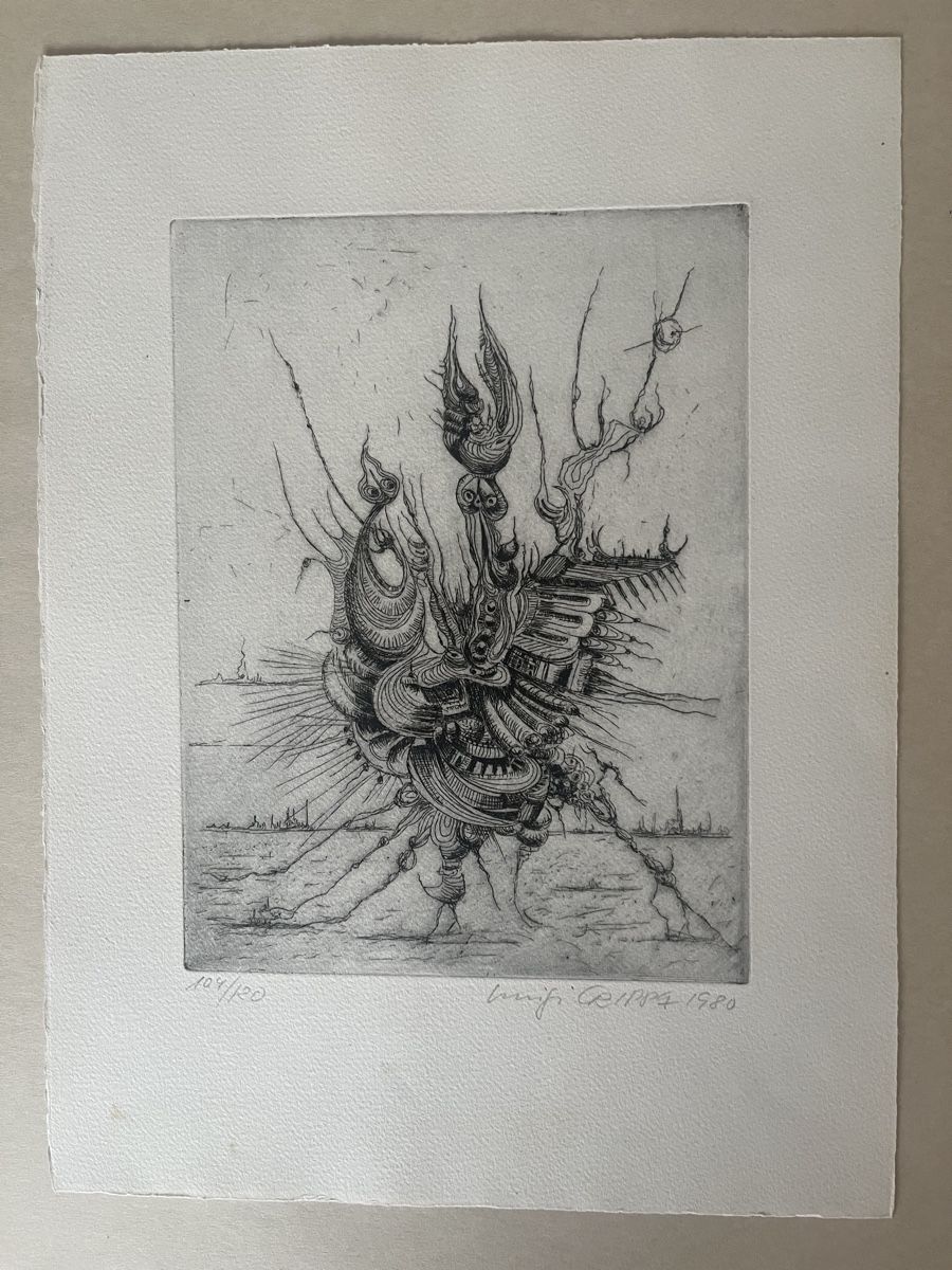 Grafiken & Lithographien: Luigi Crippa, Lithografie 1980 – Gebraucht aus Laupen BE von Rohe5500