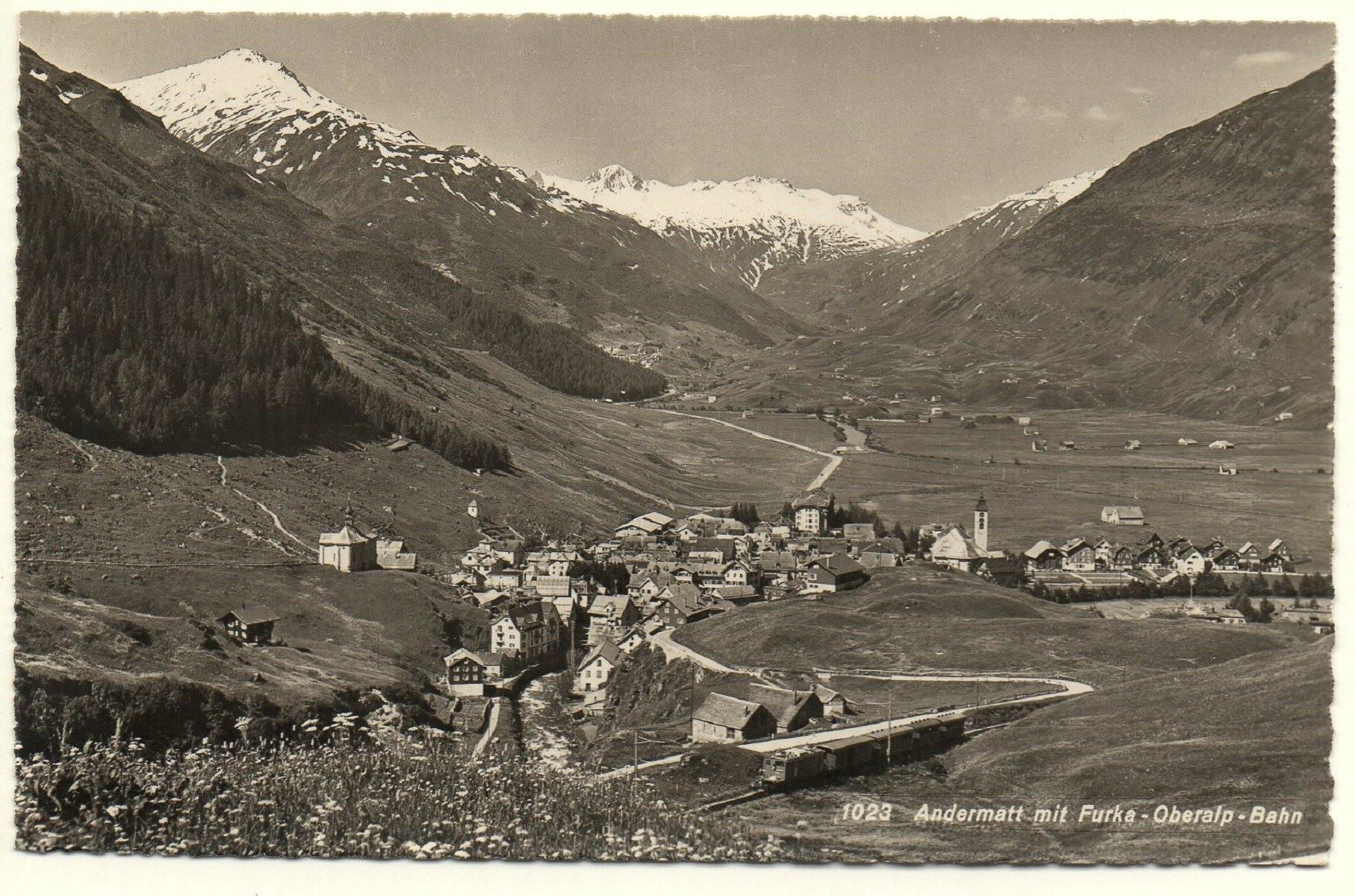 Ansichtskarten: ANDERMATT mit Furka-Oberalp-Bahn – Neu (gemäss Beschreibung) aus Jona von philajona
