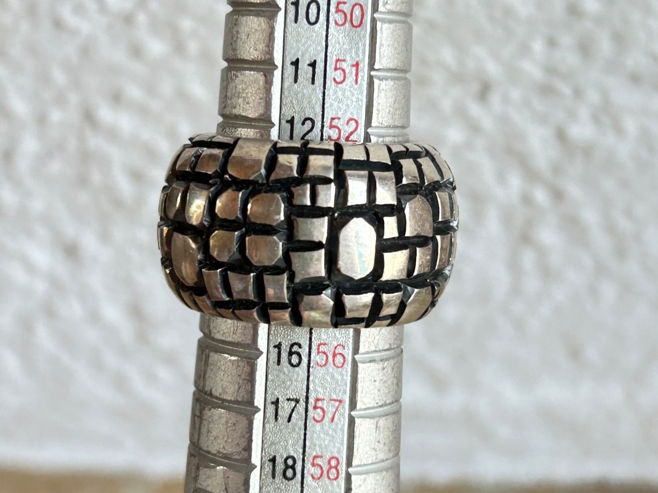 Anelli: Massiver Silberring "CITY", Gr.54, Strukturmuster – Usato da Dittingen venduto da Bellevista 6