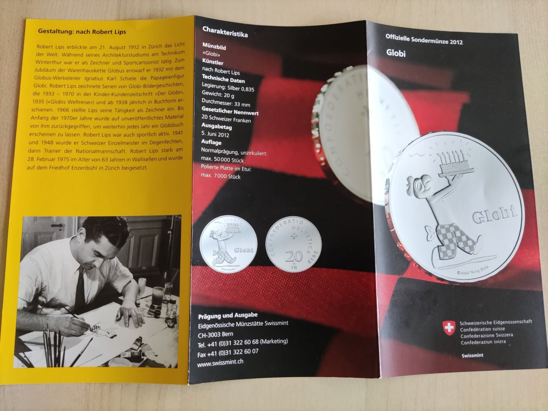 Fumetti: Globi INFOBLATT Silber Sondermünze – Nuovo (secondo la descrizione) da Laufen venduto da Sunjupite7 2