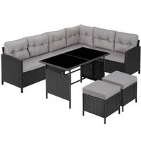 Rattan Lounge Outdoor Sitzgruppe Set ORVELLA