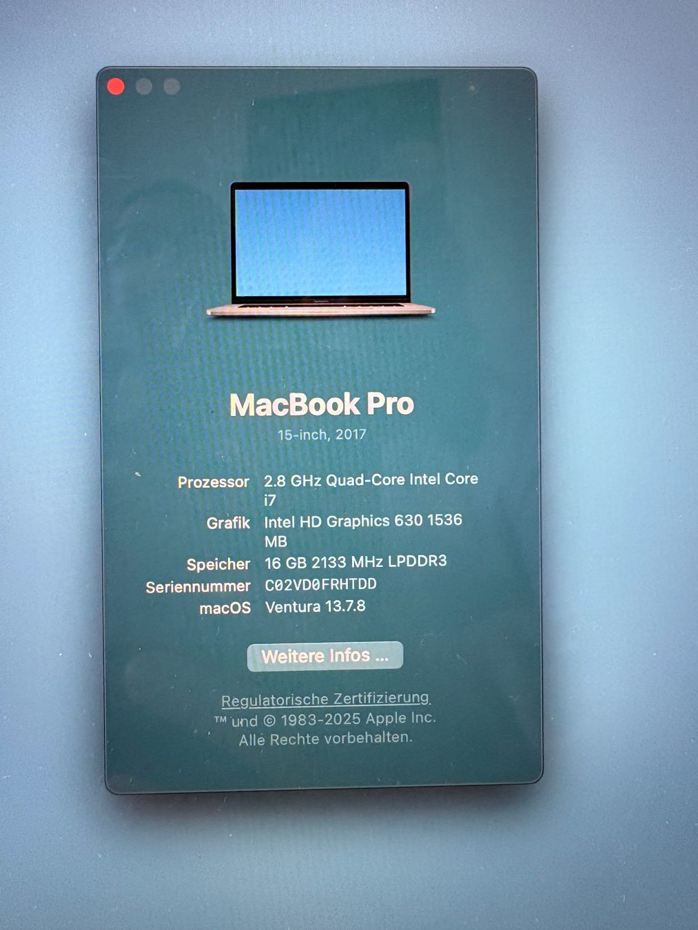 Apple Notebooks: Macbook Pro 2017 – Gebraucht aus Zürich von sanfranc_ 5