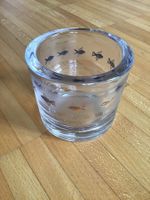 Glas-Windlicht rund mit Fische
