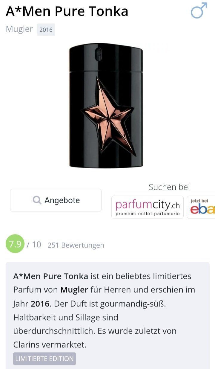 Mugler Profumi & Eau de Toilette: 2 ml PURE TONKA MUGLER ABFÜLLUNG – Nuovo (secondo la descrizione) da St. Gallen venduto da CaliSunshine 2