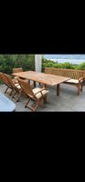 Teak & Garden Gartentisch mit 4 Stühlen und Bank inkl sitzki