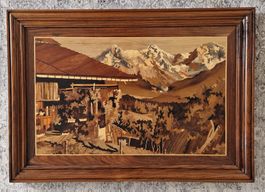 Intarsienbild 100 x 72 cm, sehr massiv