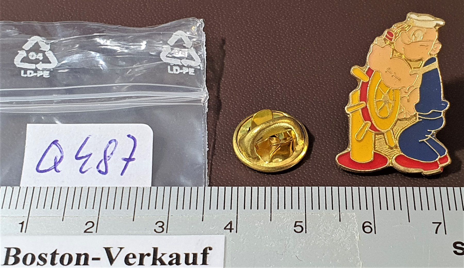 Figuren: Q487 - Pin Comic Figur - Popeye am Ruder – Gebraucht aus Reinach BL von Boston-Verkauf 1