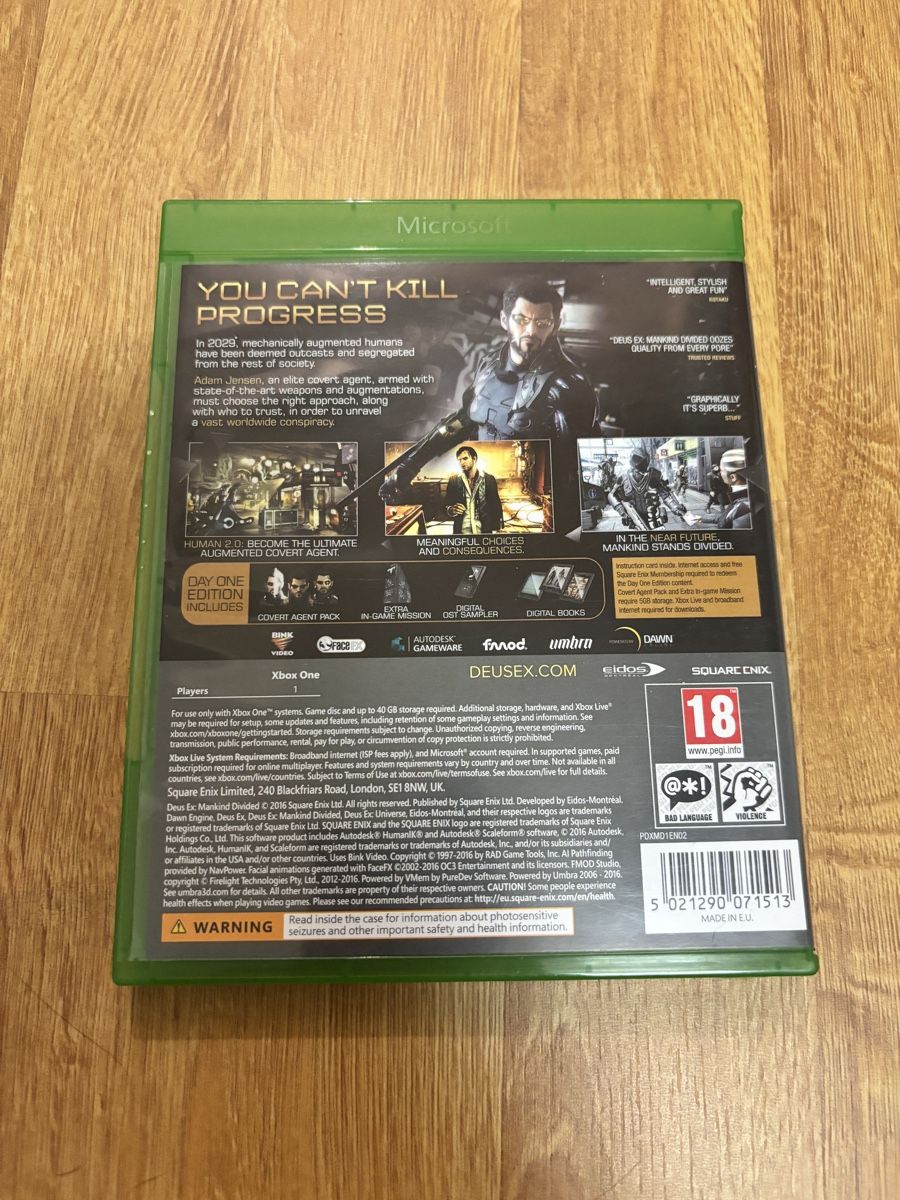 Jeux: Deus Ex Mankind Divided Xbox One – D'occasion à Luzern par Armastra 1