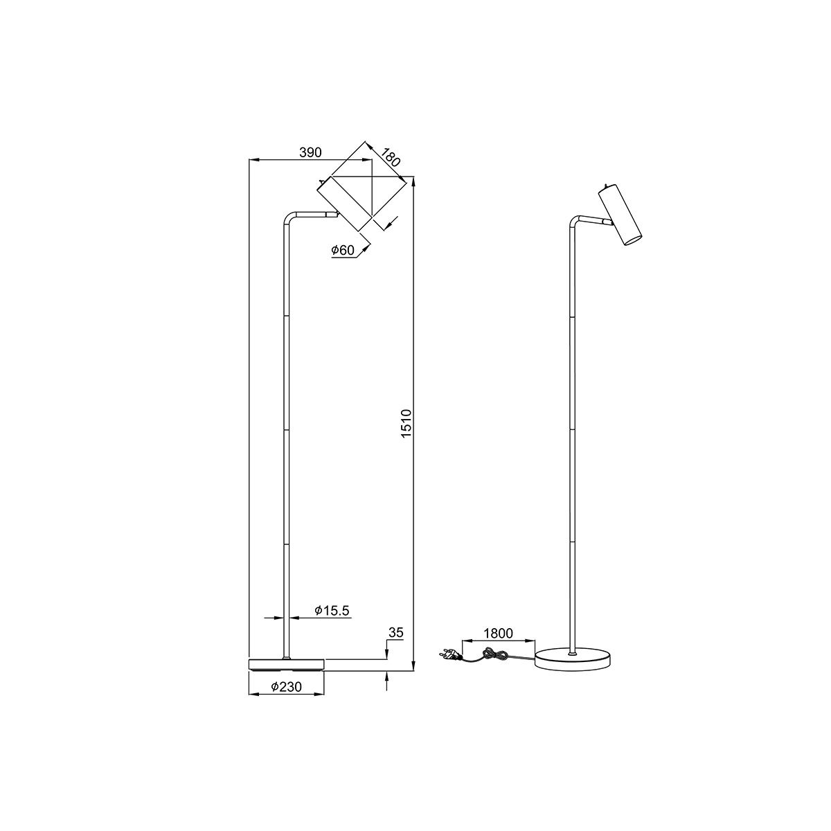 Lampade: LED Stehleuchte, Messing, 151 cm Höhe – Nuovo (secondo la descrizione) da Kreuzlingen venduto da Smart-Light 6