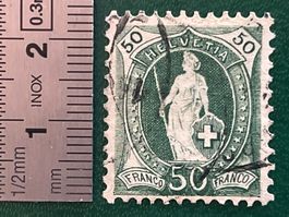 Alte Schweizer Briefmarke 50 Rappen Helvetia
