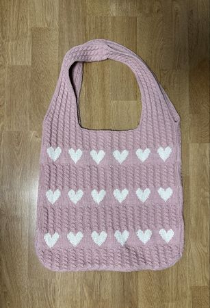 Gestrickte Herz-Tasche – Rosa, sehr guter Zustand