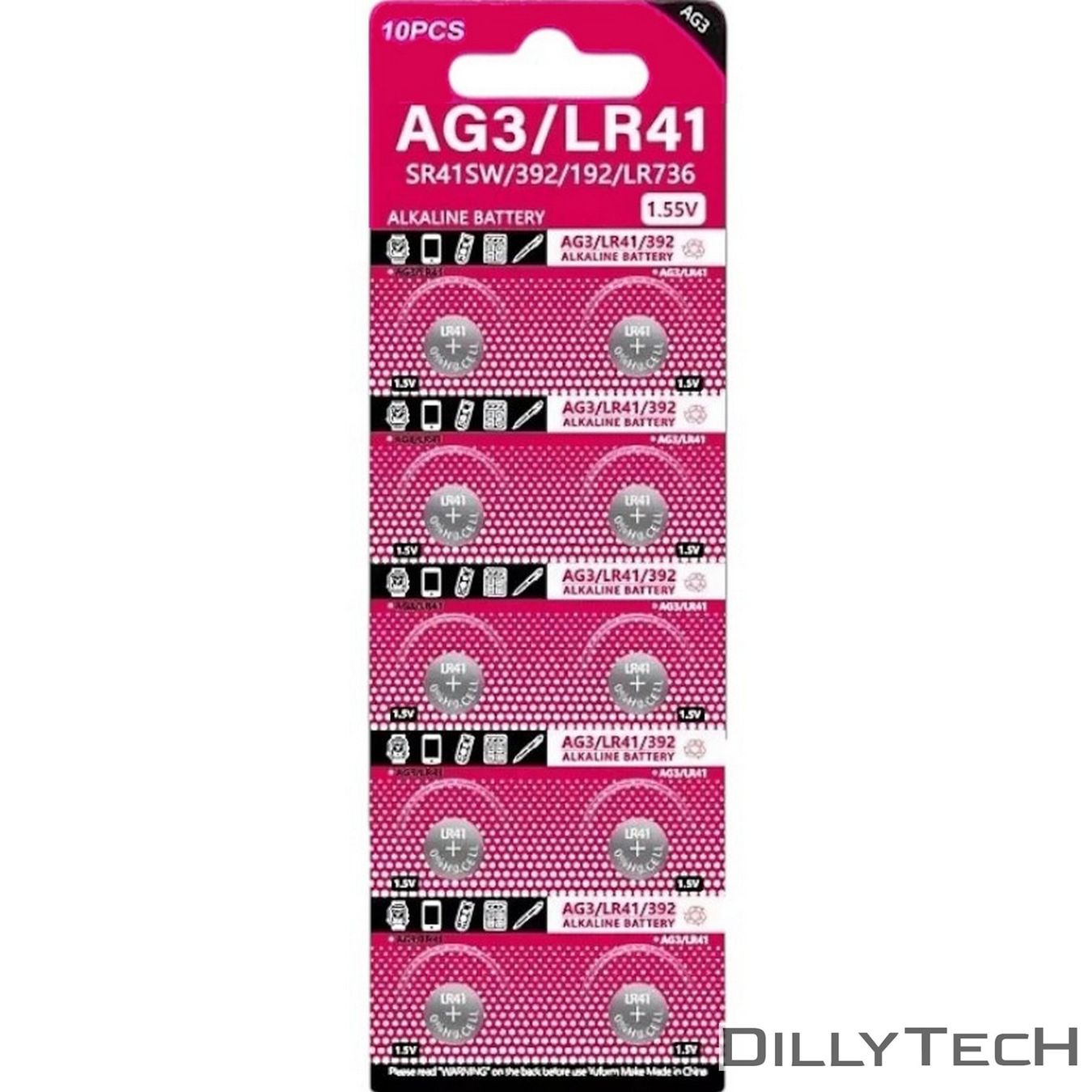 Caricatori & Batterie: DTecH AG3, LR41, 392 Knopfzellenbatterie - 50 Stk. – Nuovo e nell'imballaggio originale da Meilen venduto da DillyTecH 1
