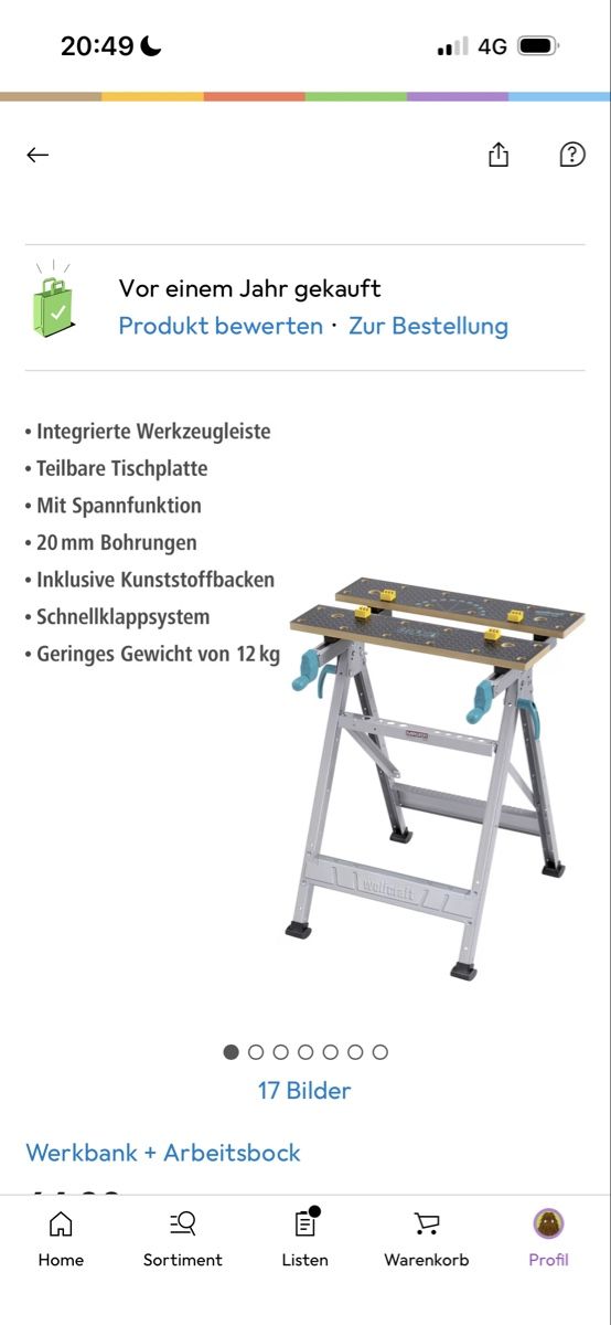 Wolfcraft Banchi da lavoro: wolfcraft 1 MASTER 200 - Spann- und Arbeitstisch – Nuovo (secondo la descrizione) da Langnau i. E. venduto da carpet6 1