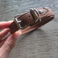 🐸 MAUL LEDERMANUFAKTUR HUNDE HALSBAND BRAUN 40 CM NEUW.