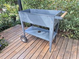 Hochbeet, schwarz, rollbar