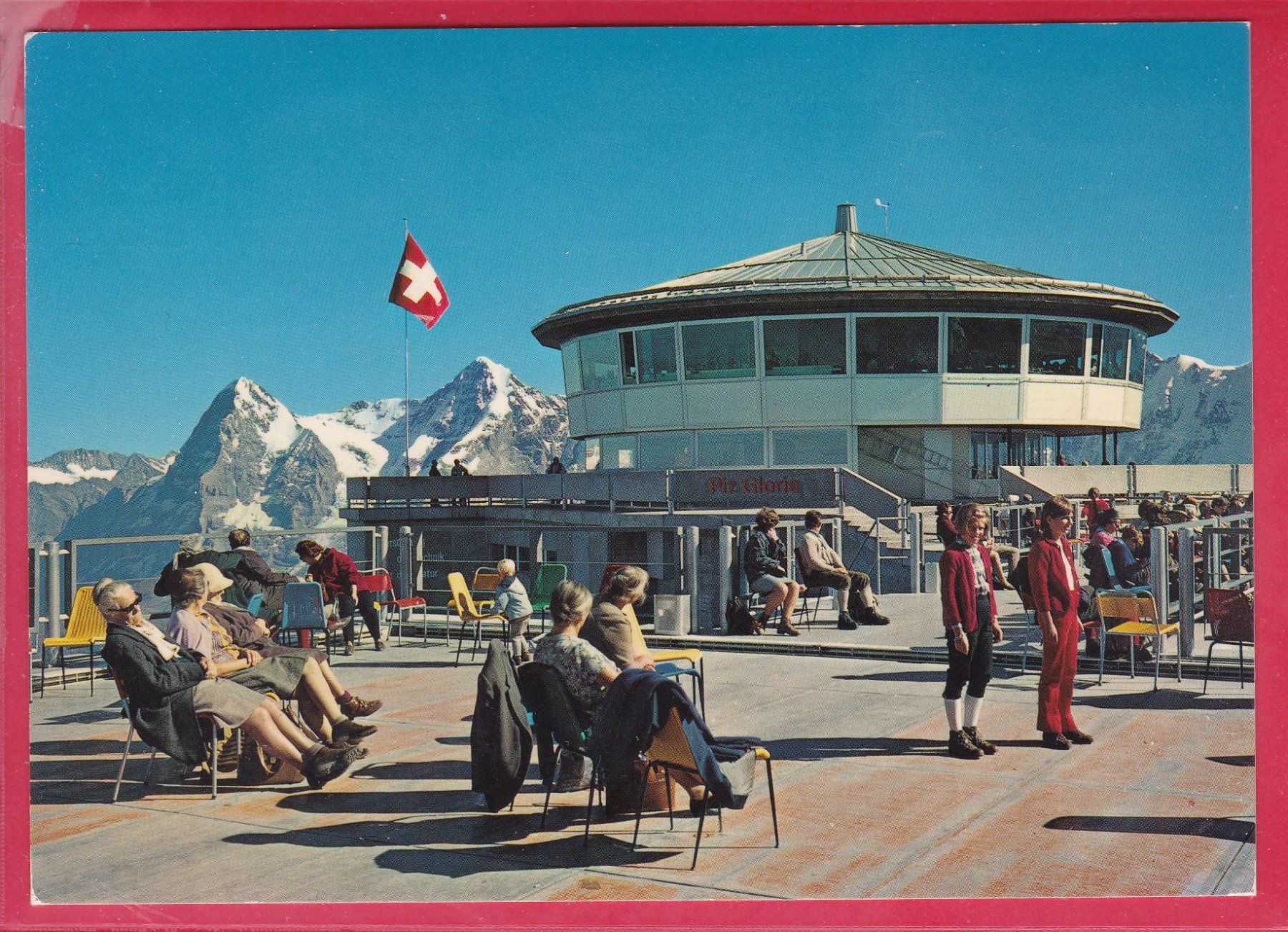 Cartoline postali: SCHILTHORN, PIZ GLORIA, DREHRESTAURANT, EIGER, MÖNCH – Usato da Oberrieden venduto da Gebirgsstelze
