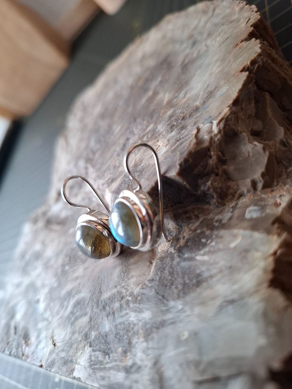 Boucles d'oreille: Ohrhänger mit Labradorit- Steinen S 925 – D'occasion à Zwieselberg par Halifaxmendusli 7