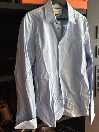 Herren Hemd Gucci hellblau Baumwolle guter Zustand