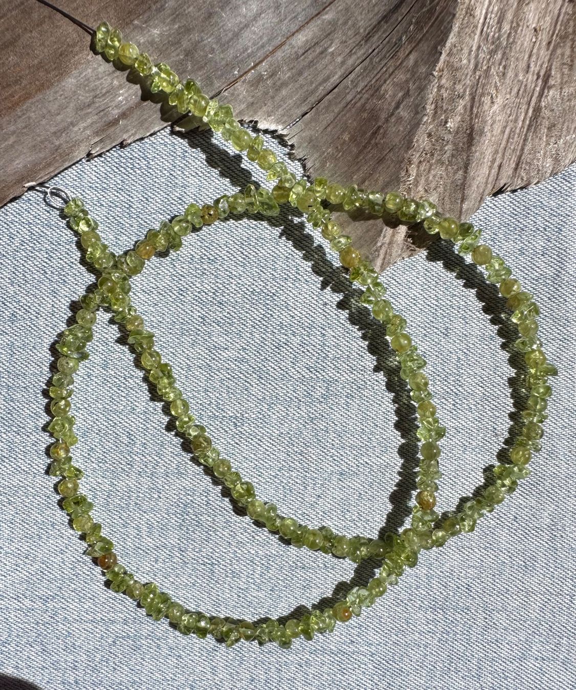 Catenine: Peridot. Olivin   extra  wilde Nugget Form + rund     48cm – Nuovo e nell'imballaggio originale da Leuggern venduto da gemshow 4