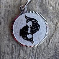 Pisces Zodiac Pendant Anhänger  Silver Silber 800 New