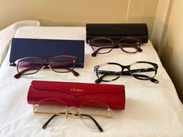 Cartier Lesebrille + 3 Lesebrillen Fendi,Burberry,Armani