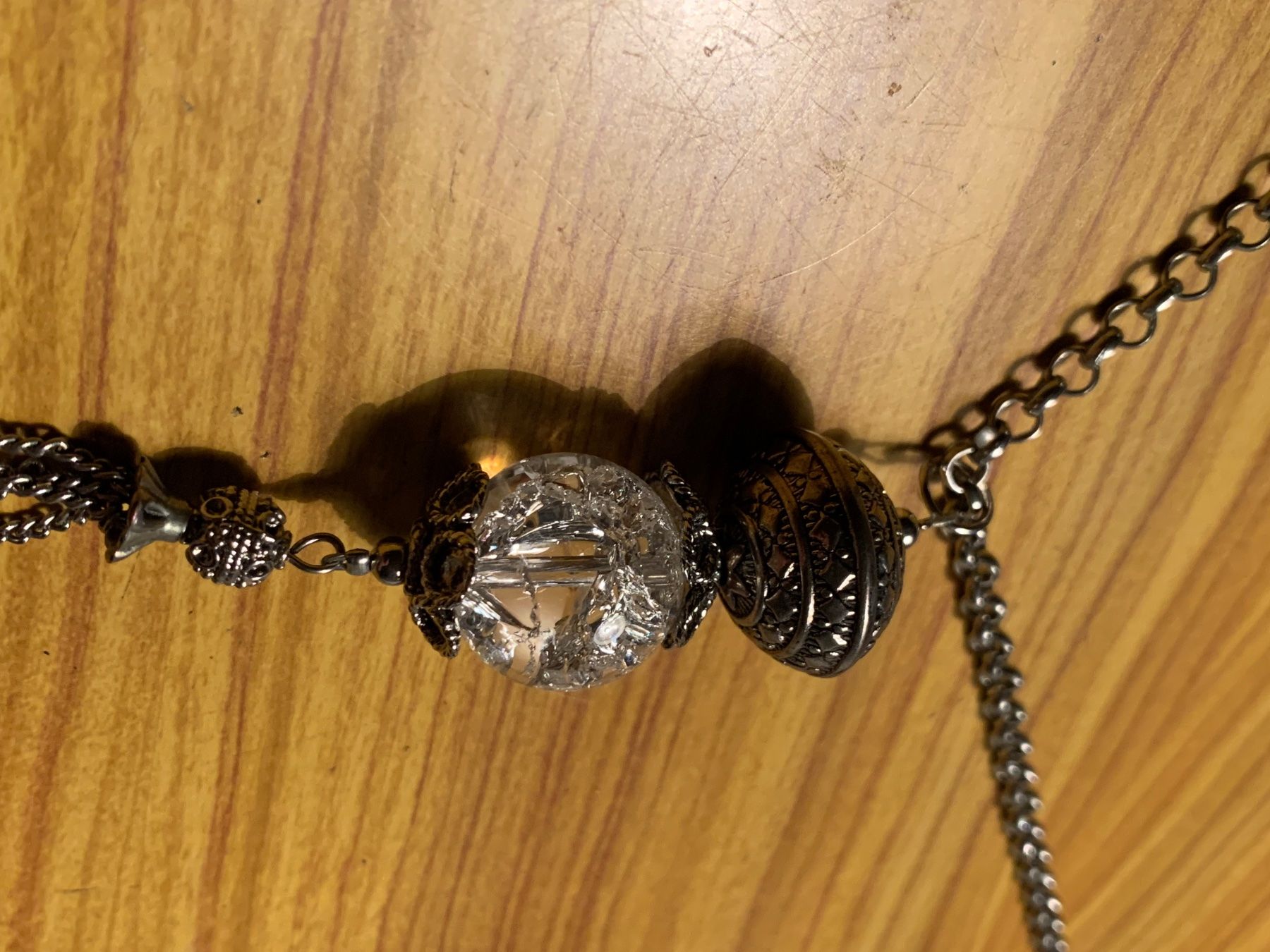 Ketten: Halskette Schmuck silberfarben Glaskugel Anhänger – Gebraucht aus Steffisburg von smocky17 2