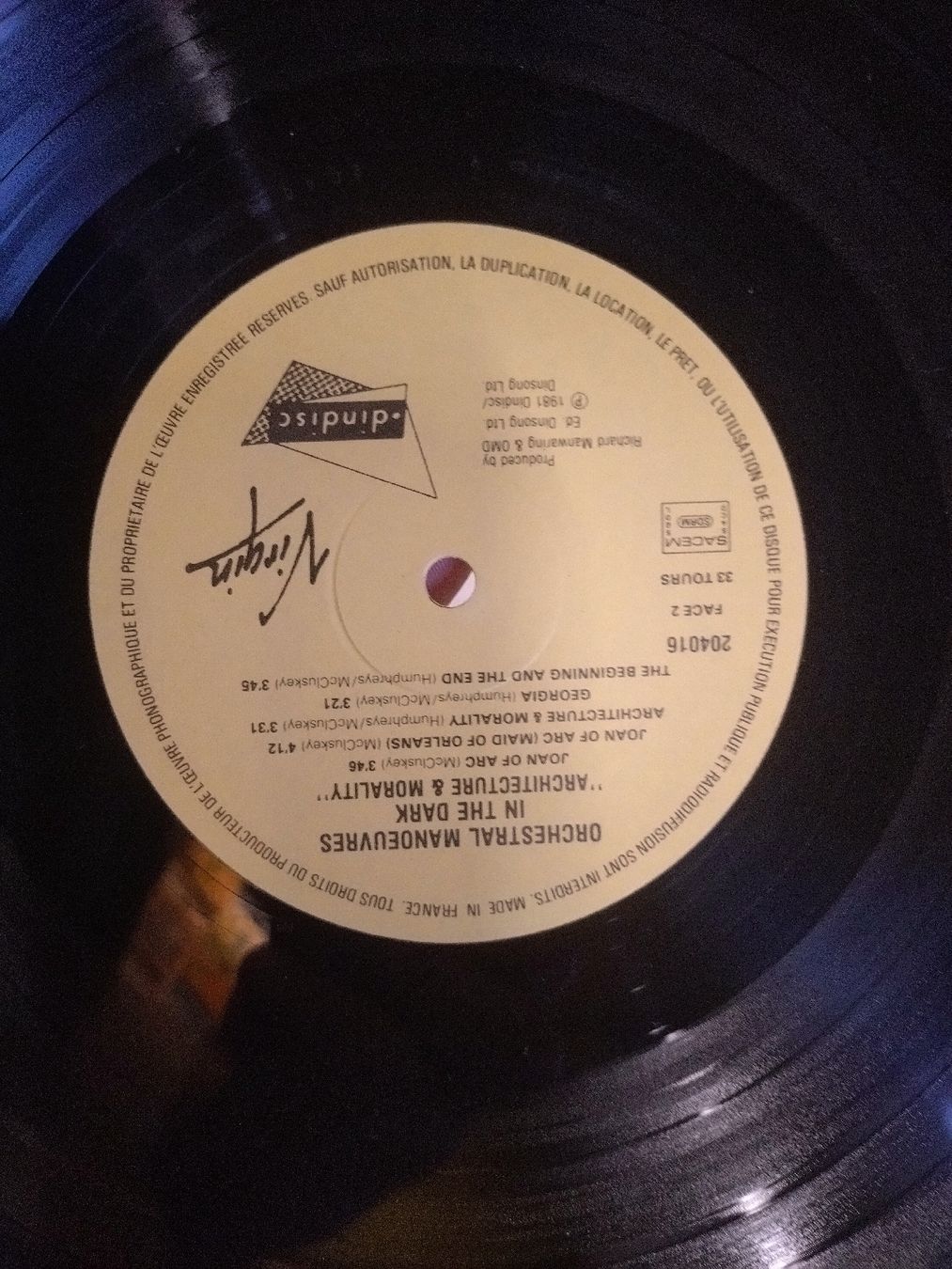 Vinyles: Disque vinyle OMD Architecture & Morality VG- – D'occasion à Farvagny-le-Grand par LaCaverne 4