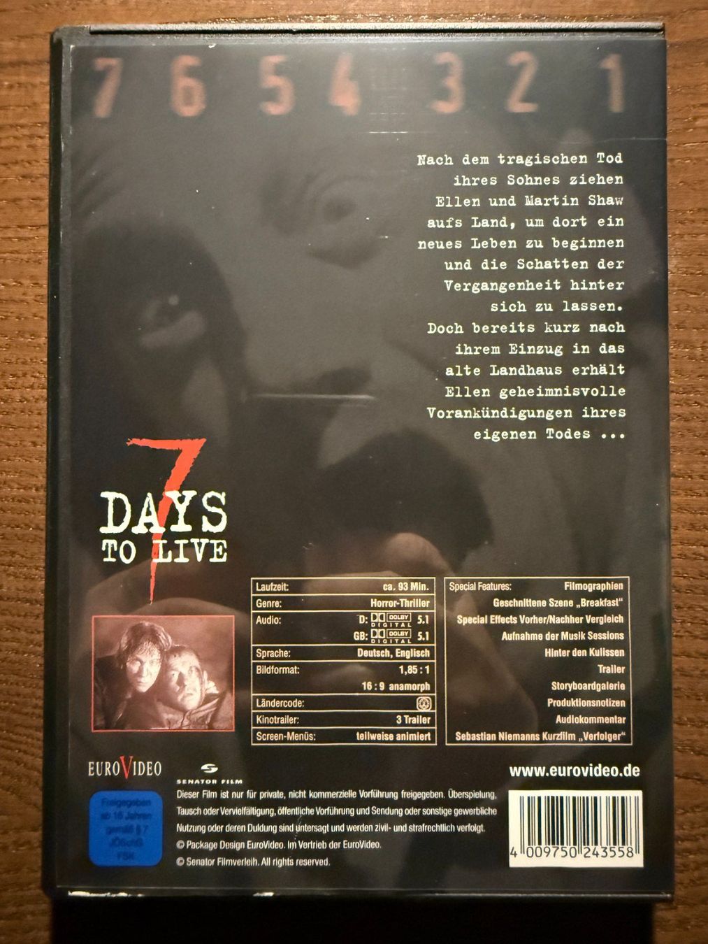 Tutti i DVDs: 7 Days to Live – Usato da Zürich venduto da FilmFreunde 1