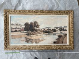 Grand tableau encadré - Peinture à l'huile Jacques Forest