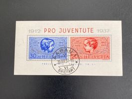 Pro Juventute Block 1937 Orts Ersttag Vollstempel Aarau