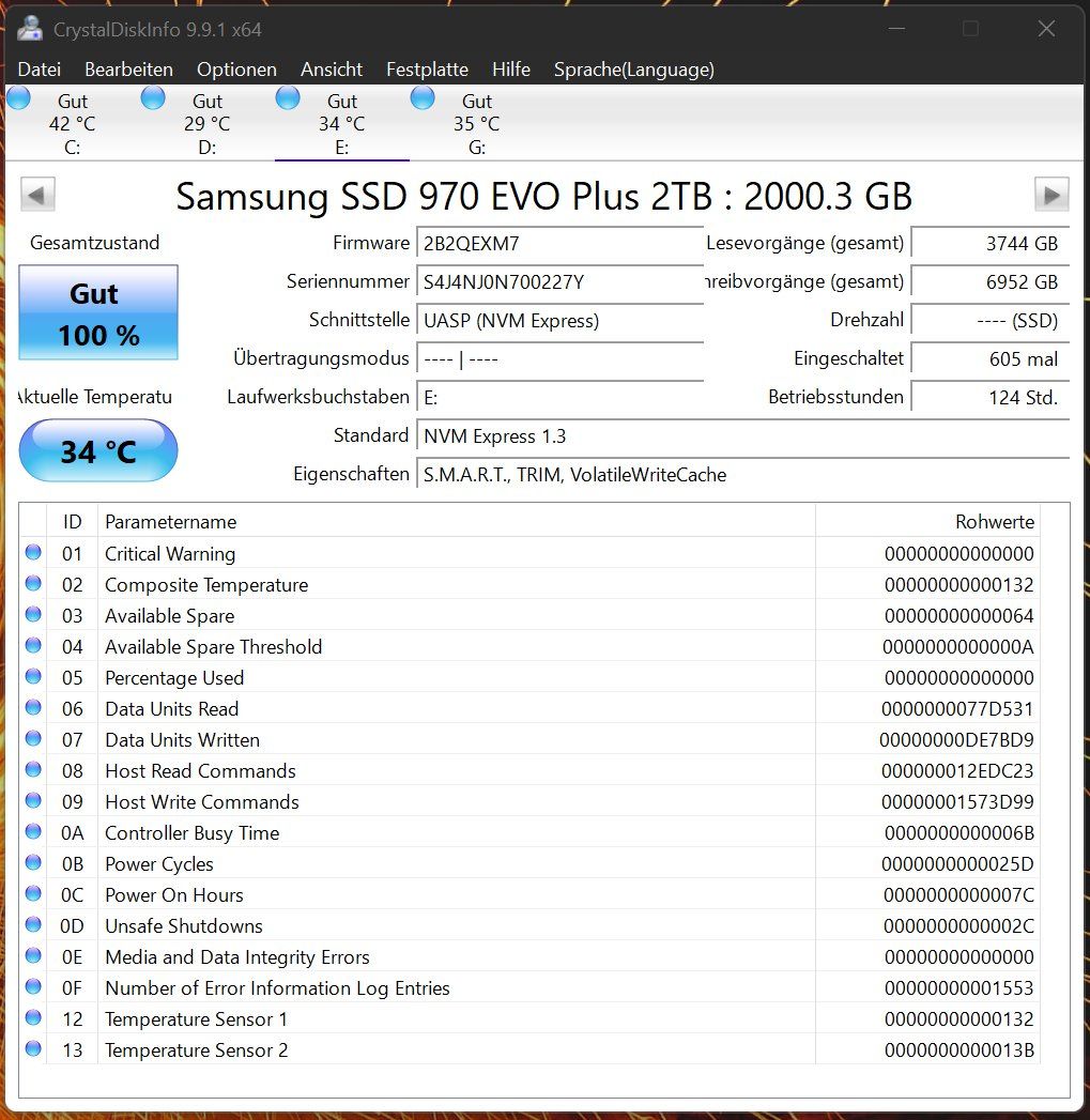 Samsung Dischi rigidi: Samsung 970 Evo plus 2TB NVMe M.2 SSD – Usato da Doppleschwand venduto da gnagi82 1