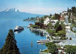 WEGGIS Promenade mit Pilatus, Schiff