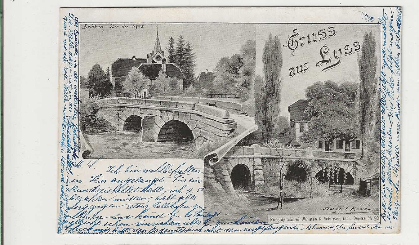 Cartoline postali: Lyss, Litho, 1901 – Usato da Spiez venduto da Niesen20