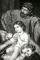 STAHLSTECHER (EU. 19. Jh.) Genesene Kind, Stahlstich, 1860