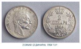 2 Dinar 1904 Serbien Silber Lot C