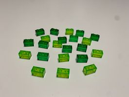 LEGO - GRÜNE - TRANSPARENTE - STEINE - 2 X 1